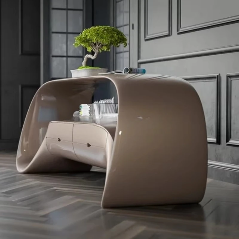 High-end FRP Library Information Desk Hospital Beauty Salon Reception Desk Hotel checkout page