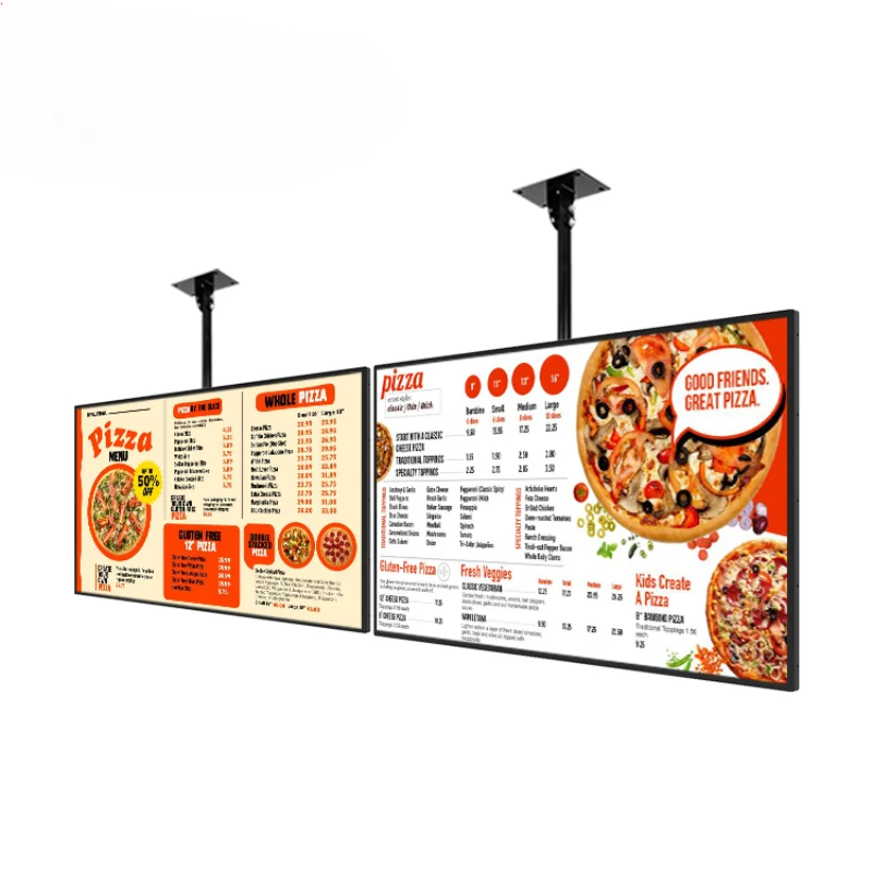 inch fast food hang menu board advertising lcd menu board wall mount of coffee menu