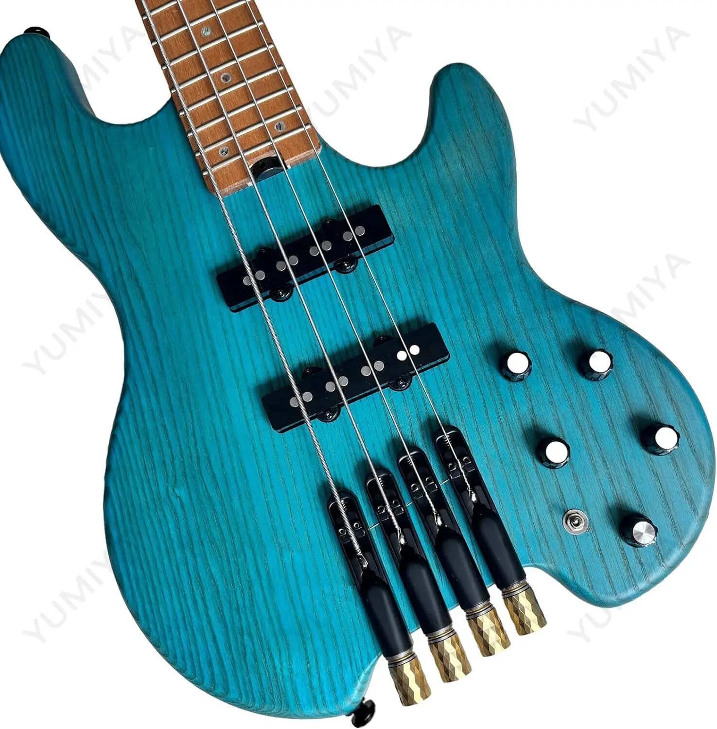 4 String Headless Bass Guitar ASH Body Roasted Maple Neck Active Pickup with Bigbag