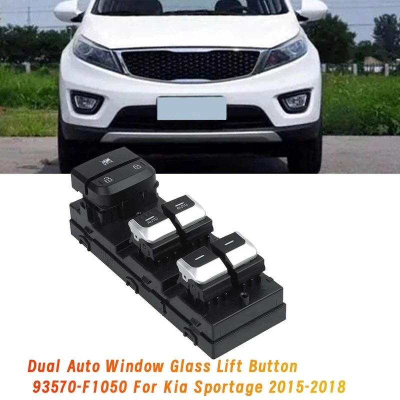 Left Front Power Window Main Switch Assembly 93570-F1050 For Kia Sportage 2015-2018 Dual Auto Window Glass Lift Button