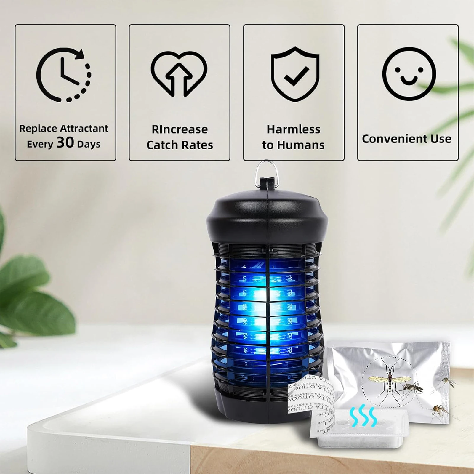 3Pcs Mosquito Lure Refill Long Lasting Octenol Insect Bait Non-Toxic 450 Hour Insect Bait for Mosquito Trap Bug Zapper