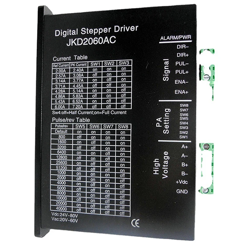 ハイブリッドステッピングモーター 42/57/60/86/110 DC 2 相ドライバー JKD2060AC デジタルステッピングドライバー