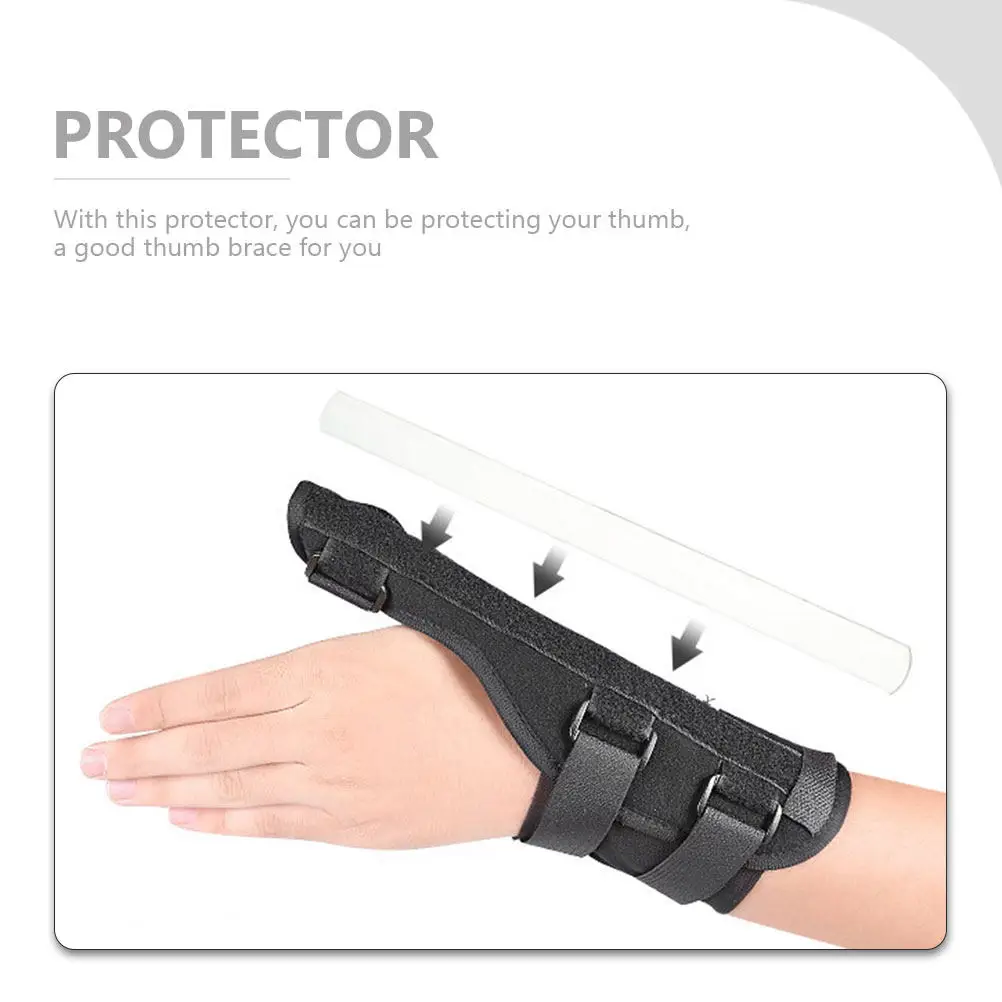 Left Hand Thumb Brace Aluminum Removable Splint Adjustable Thumb Support for Cycling Running Hiking Fitness Outdoor