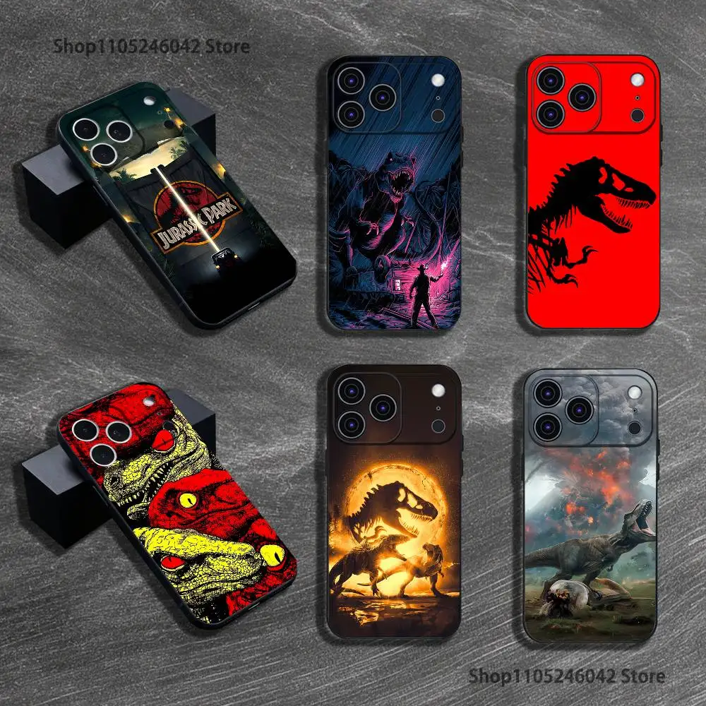 

J-Jurassic Dinosaur Park Phone Case For iPhone 17,16,15,14,13,12,11,Pro,XS,Max,XR,Plus,E,SE4,Mini Black Soft Cover