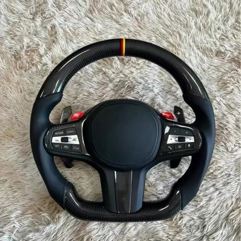 

Customized For BMW M1 M2 M3 M4 M5 G Series F40 F44 G20 G21 G28 G22 G29 G80 Carbon Fiber Leather Car Steering Wheel With paddles