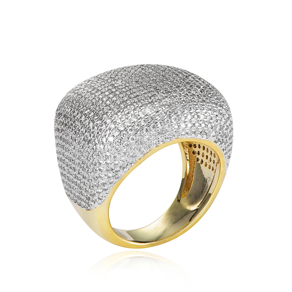 

VANAXIN Iced Out Square Wide Zirconia Ring Luxurious Fashionable for Men's Daily Gatherings, Banquet Jewelry