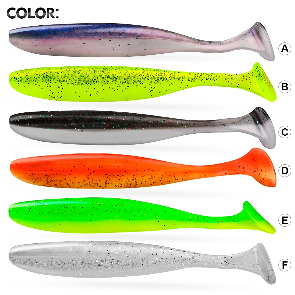 Proberos 4/10 Stück 9/12 cm 4,7/9 g T-Tail Swimbait Silikon-Weichwurmköder Künstlicher Köder Wobbler für Meeres- und Süßwasser-Angelausrüstung – Detail 3