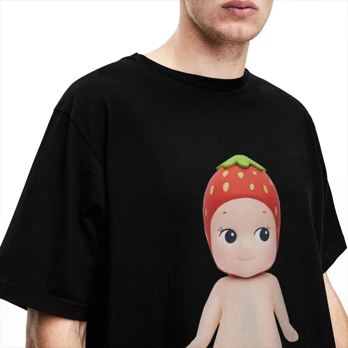 Strawberry Sonny Angel T-Shirt Beach sonny angel Streetwear T-Shirts Cotton Leisure Tshirt For Men's Short-Sleeved Casual Tees