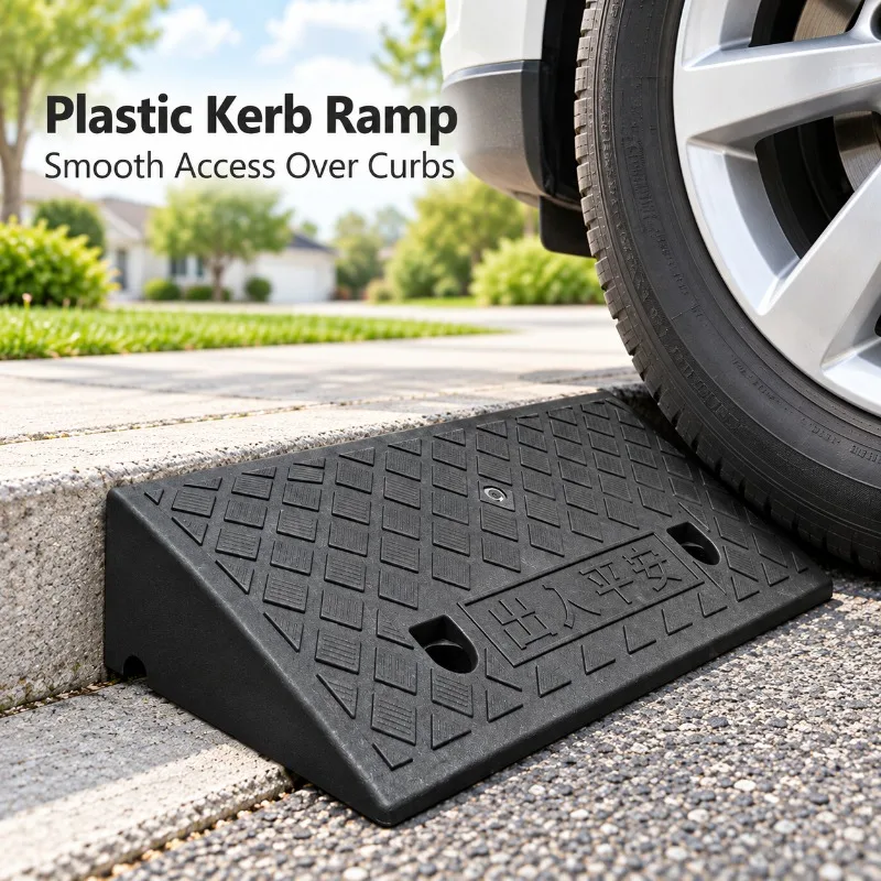 1/2/3/4PCS Plastic Kerb Ramp 50mm High Non-Slip Threshold Ramp for Cars Bicycles Wheelchairs Driveway Curb Smooth Access