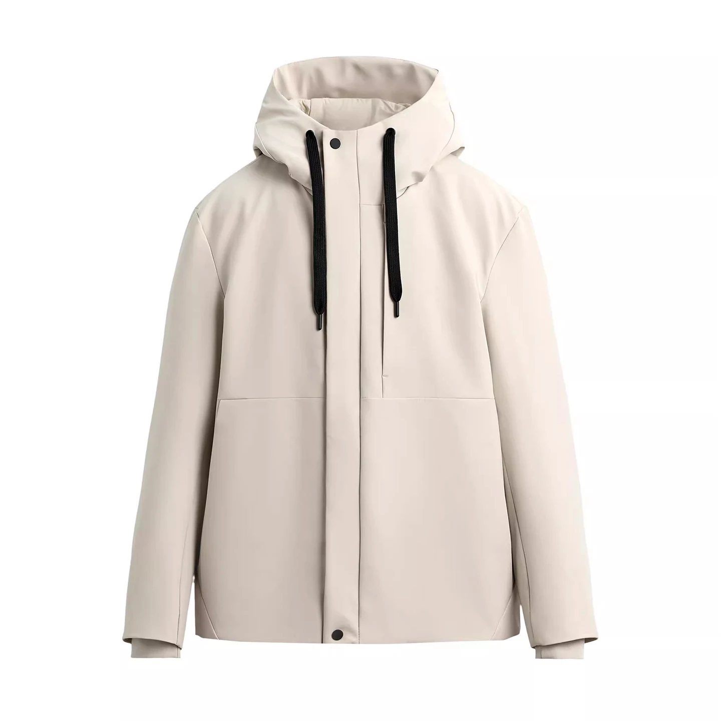 سترة قماشية فضفاضة بغطاء للرأس مع رباط للرجال لخريف 2025 Z ماركة طويلة Sve طول منتظم