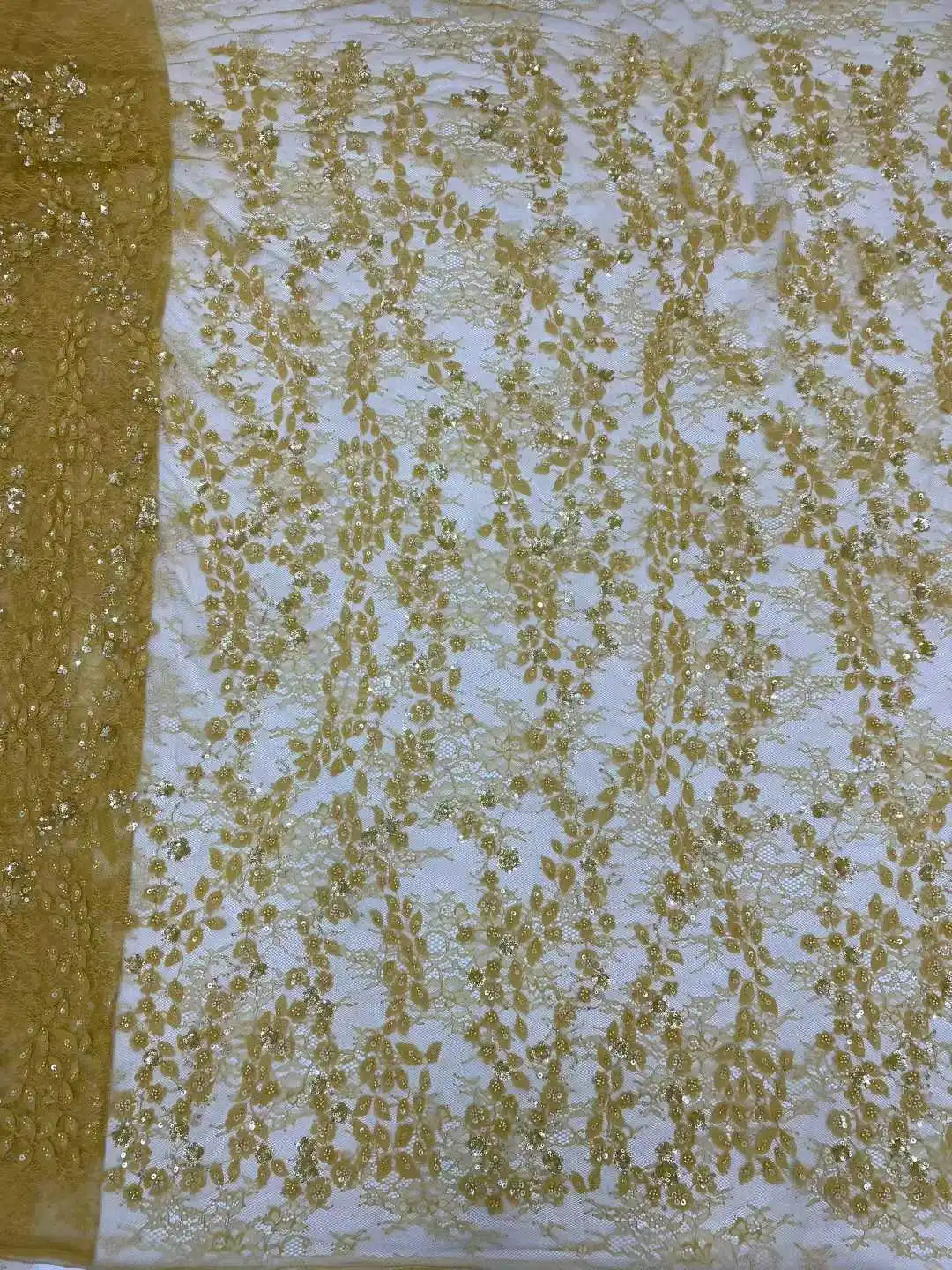 5Y 새로운 디자인 럭셔리 프랑스 아프리카 수제 작은 진주 튤 레이스 스팽글 메쉬 레이스 나이지리아 웨딩 드레스용 원단 CC1487