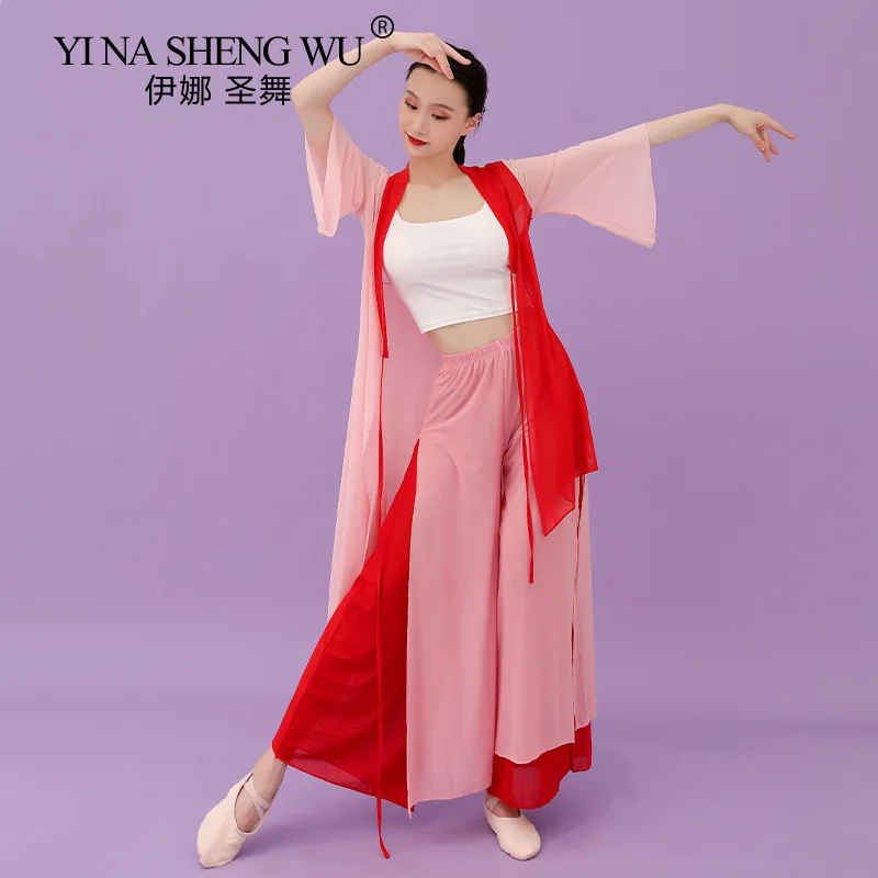 

Classical Dance Costume Set Female Dancing Costume Performance Clothing Top Chinese Dance Wear Loose Pants Practice Clothes New