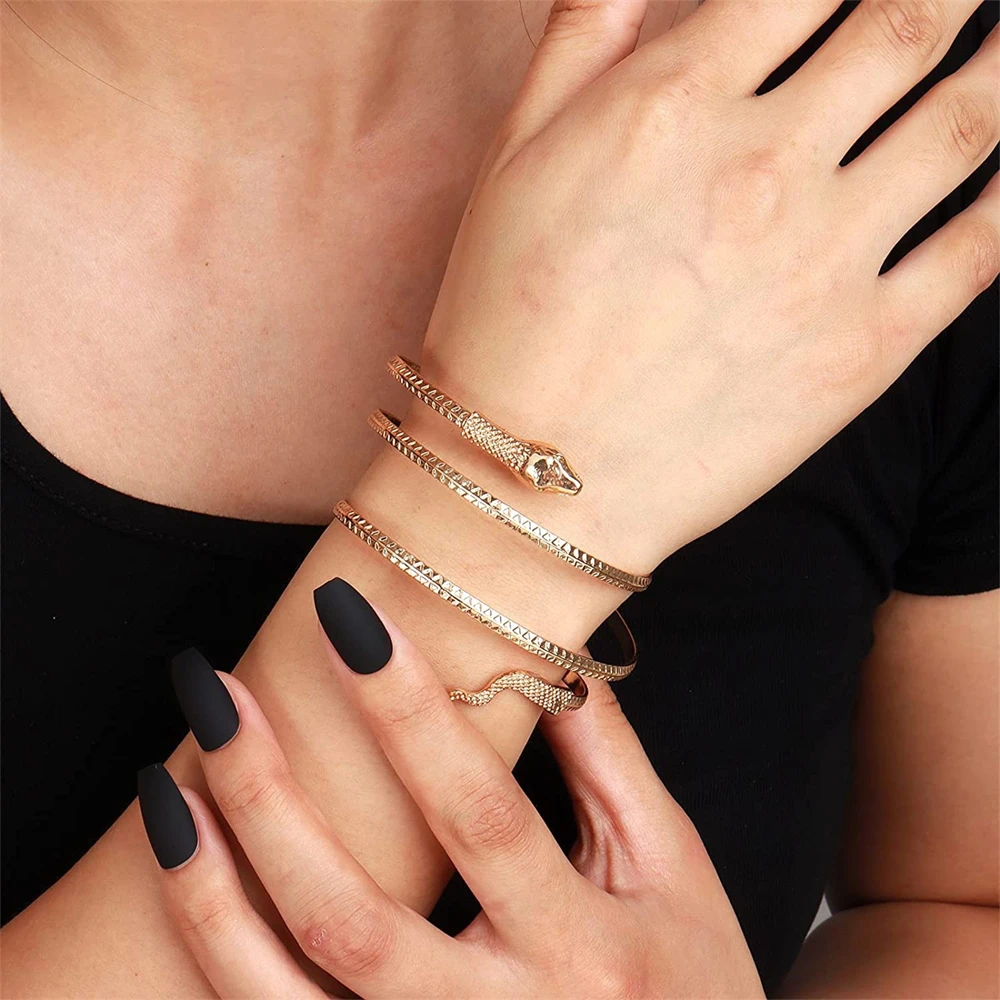 Fashion Metal Snake Bracelet for Women Charm Handmade Bracelet Wedding Party Versatility Jewelry Accessories Gift