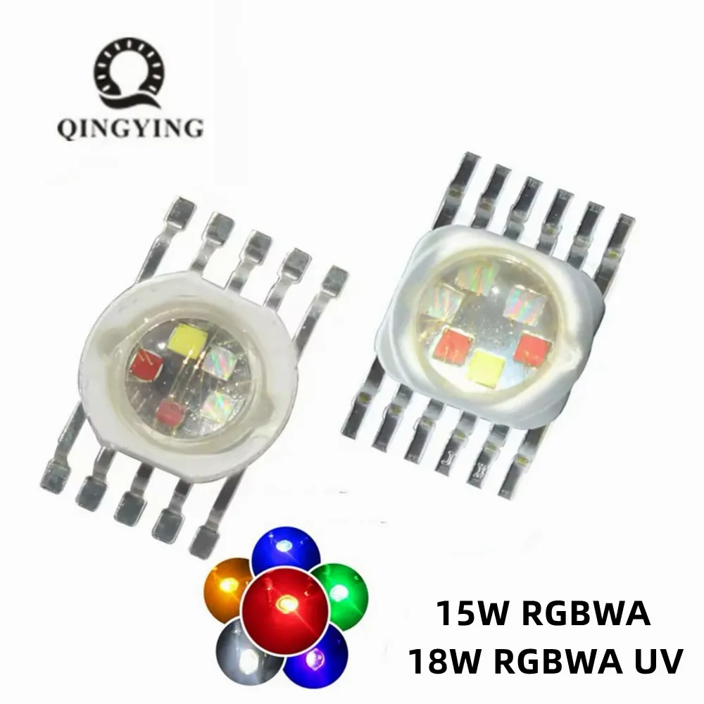 10pcs 15W RGBWA 18W RGBWAV Stage Lighting System High Power LED Chip Lamp Beads 5/6 in 1 RGBWA UV For Par Light Repair Spare Par
