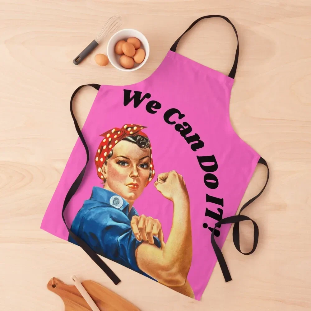 

Rosie the Riveter in Pink Apron Woman Work Kitchen Korean Apron