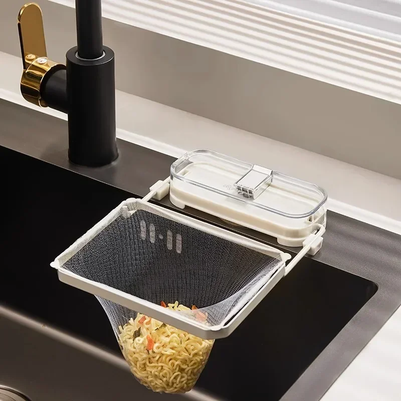 Kitchen Sink Filter Rack Suction Cup Disposable Leftover Leftovers Filter Pocket Kitchen Garbage Drain Rack Sink Strainer