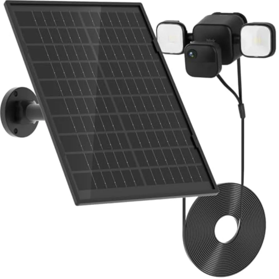 10W Solar Panel for All-New Blink Outdoor 4/ 3rd Gen Floodlight Camera, 16.5Ft/5m Weatherproof Cable Power Your Blink Floodligh