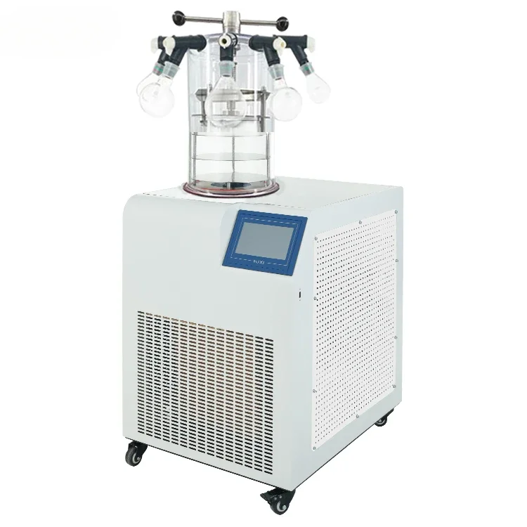 -60C Vertical 0.12m2 Fully Automatic Chemical Laboratory Research Vacuum Freeze Dryer Industrial Vertical Vacuum AC220V25A50HZ