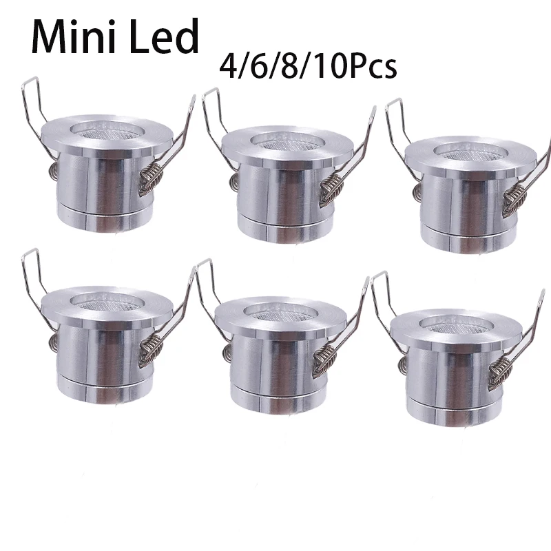 

Mini LED Dimmable Indoor Spotlight 12V 24V 1W Recessed Mount Opening 28mm Ceiling Light Cabinet Display Cabinet Ligh 4/6/8/10pcs