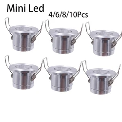 미니 LED 밝기 조절 실내 스포트라이트, 12V, 24V, 1W 매입형 마운트, 28mm 천장 조명, 캐비닛 디스플레이, 캐비닛 조명, 4 개, 6 개, 8 개, 10 개