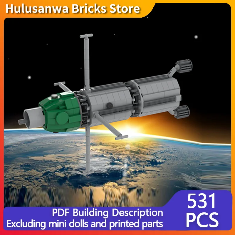 

Manned Space Craft Model MOC Building Bricks War Equipment Modular Technology Gifts Holiday Assemble Children Toys Suit