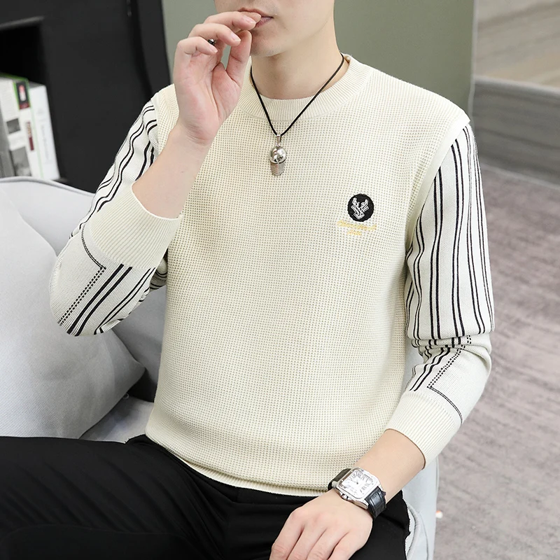 

Мужской круглый вязаный свитер Ne Thermal Faionable Осень Зима Новое поступление Европейский Sle Long Sve Полиэфирное волокно Cit...