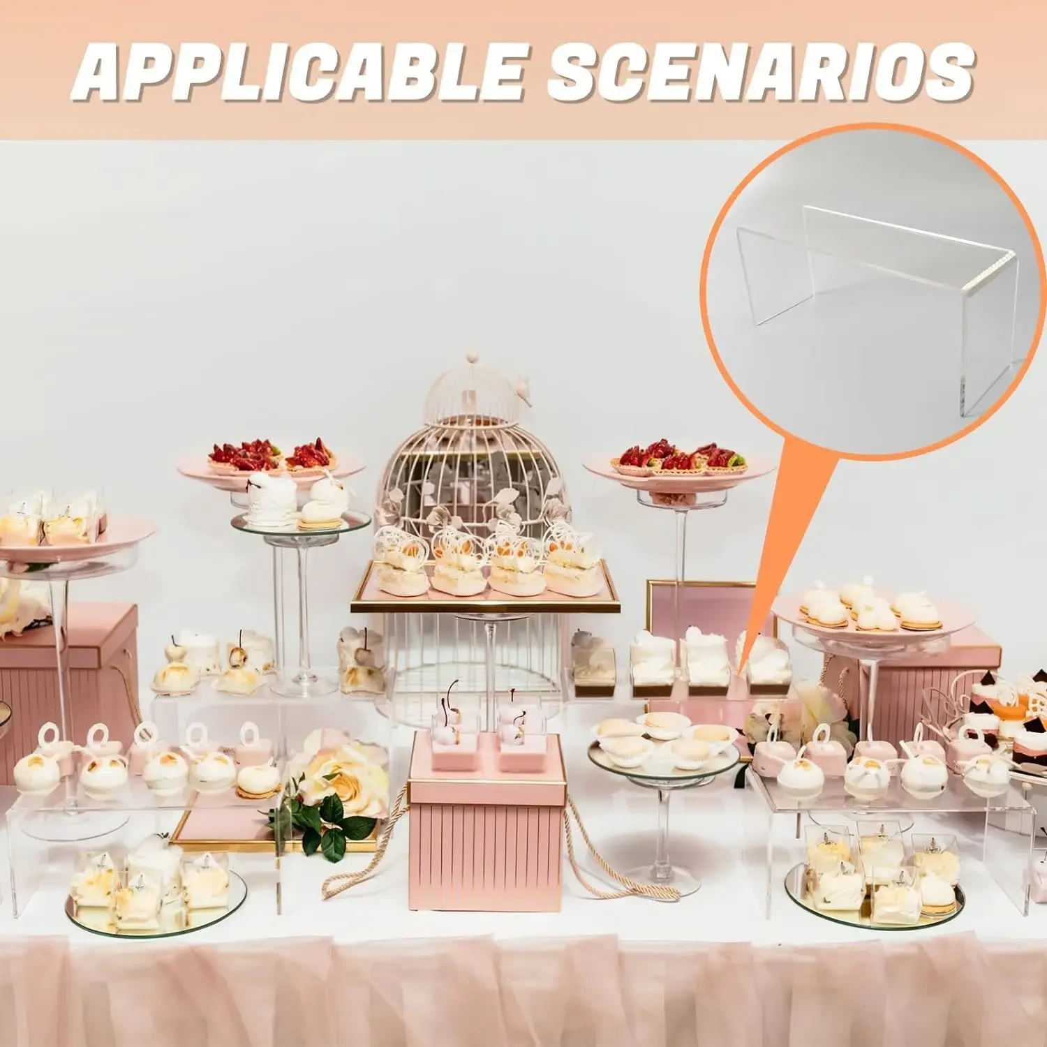 U-Shape Acrylic Display Stand for Cupcake, Jewellery and Clear Perfume, Display Shelf for Action Figure, Desktop Organizer
