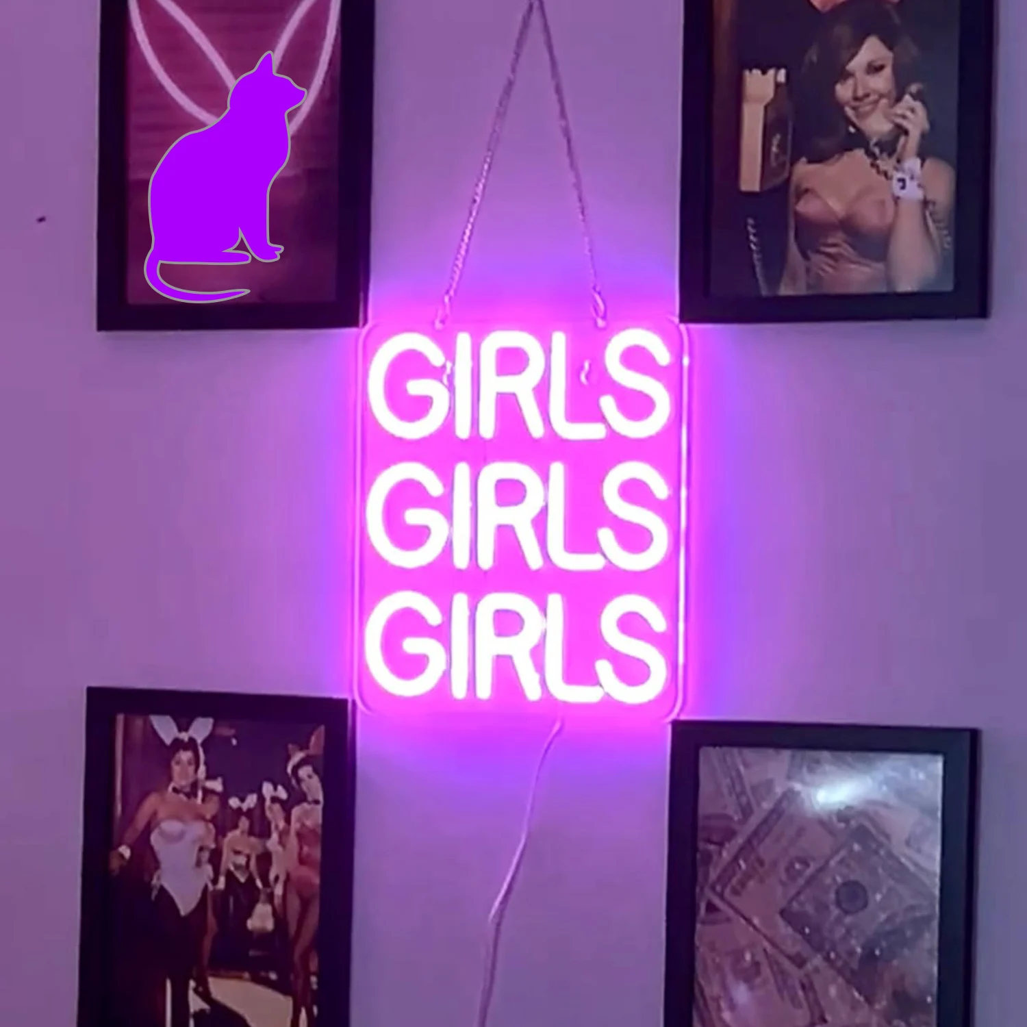 

Neon Signs GIRLS Art Wall Sign LED Neon Lights Sign with Dimmable Switch USB Powered for Bedroom Party Pub Beer Bar Home Decor