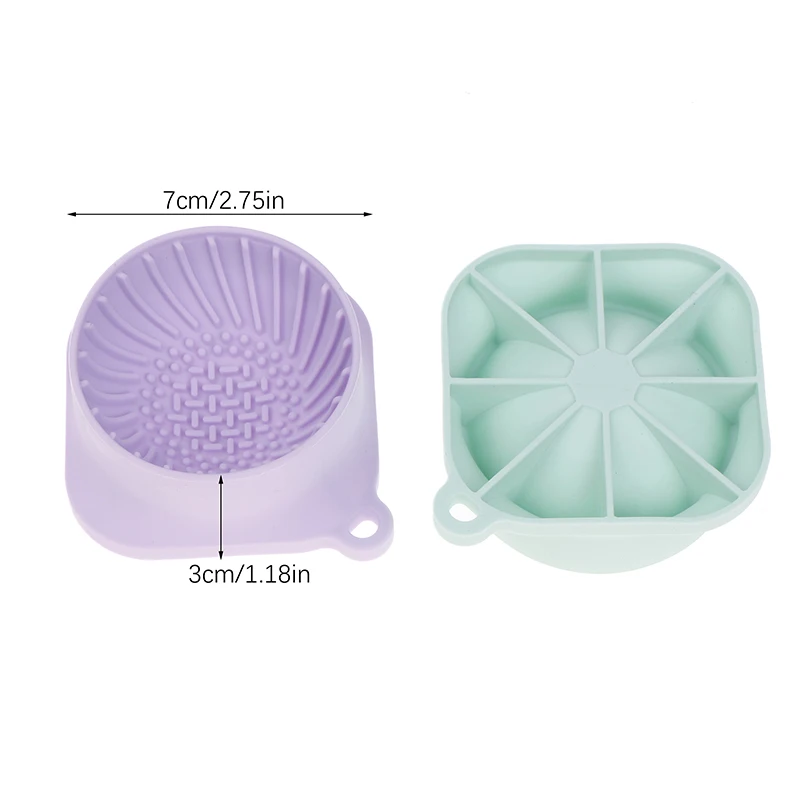 Silicone Scrub Cleaner Cleaning Tool Makeup Brush Beauty Powder Puff Pad Portable Compact Cleaning Bowl