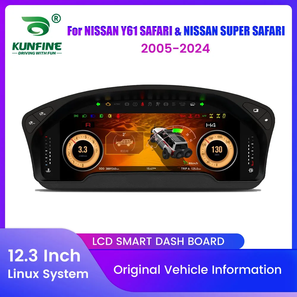 

LCD Digital Dashboard Cluster For NISSAN Y61 SAFARI SUPER SAFA 2005-2024 Virtual Instrument Panel Speedometer Virtual Cockpit