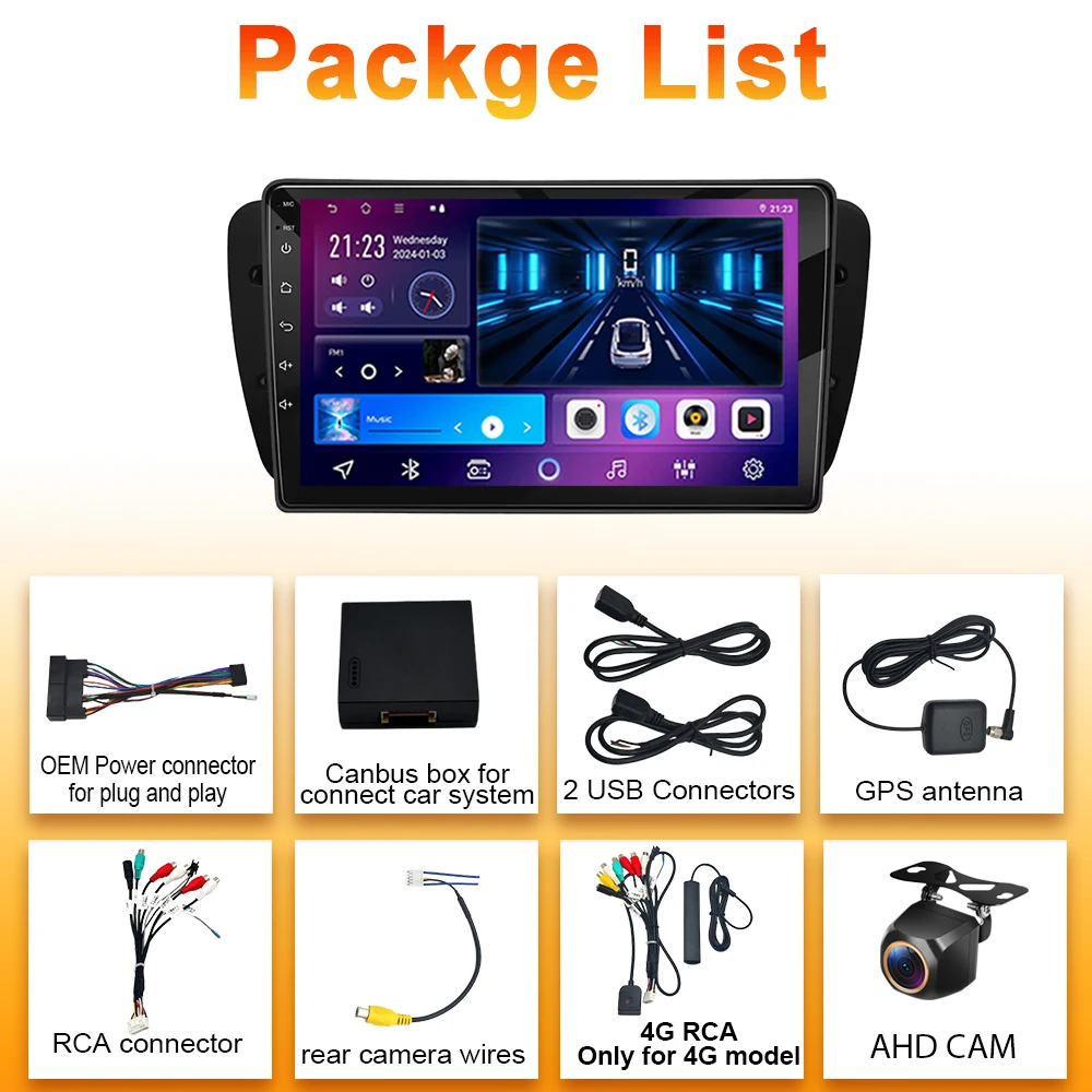 9 ''Android 15 Autoradio voor Seat Ibiza MK4 6J 2009-2013 Multimedia Speler CarPlay Android Auto GPS Bluetooth WIFI Auto Head Unit