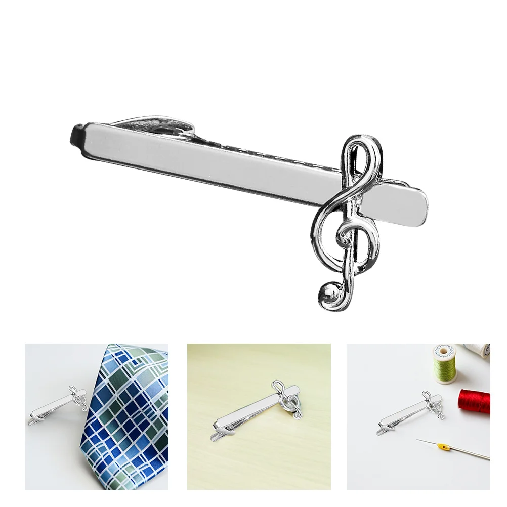 

5pcs Music Note Clips For Men Metal Business Suit Accessories Strong Grip Necktie Clips Formal Casual Occasions Wedding Banquet