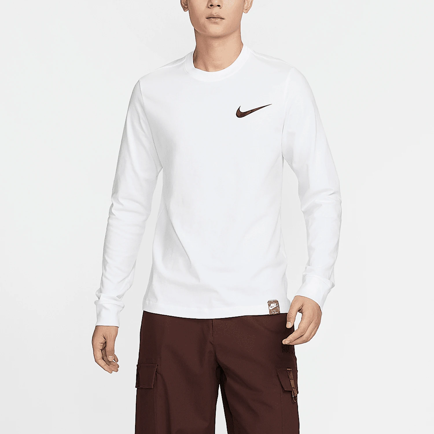 Nike Authentic New Men's Basketball Round Neck Pattern Loose and Simple Long Sleeve FZ7957-100