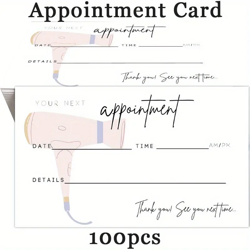 100pcs Hair Cutting Note Card Set, Suitable for Hair Salons, Appointment Reminders, Beauty Salons, and Hairdressers