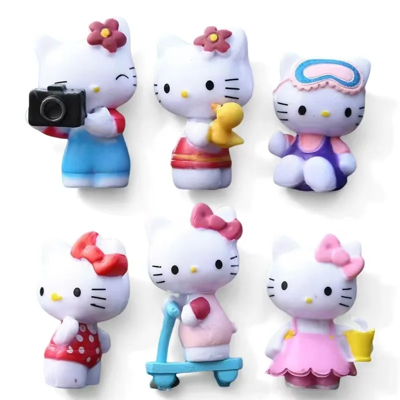 

6pcs Anime Figuren Dolls Kittys Cat Action Figure Cake Decoration Model Desktop Toy Car Decoration Children's Gifts