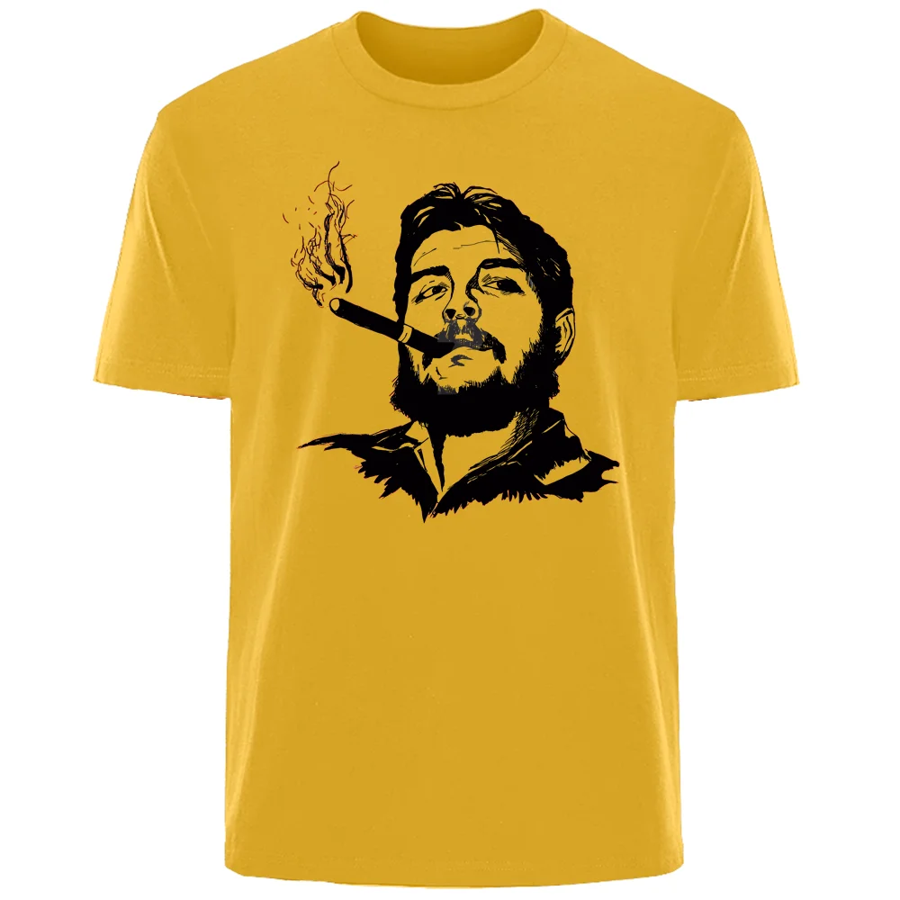 Summer Che Guevara Print High Quality Men\'s 100% Cotton Breathable Sweat Absorbent T-Shirt Casual Fashion Men\'s Streetwear