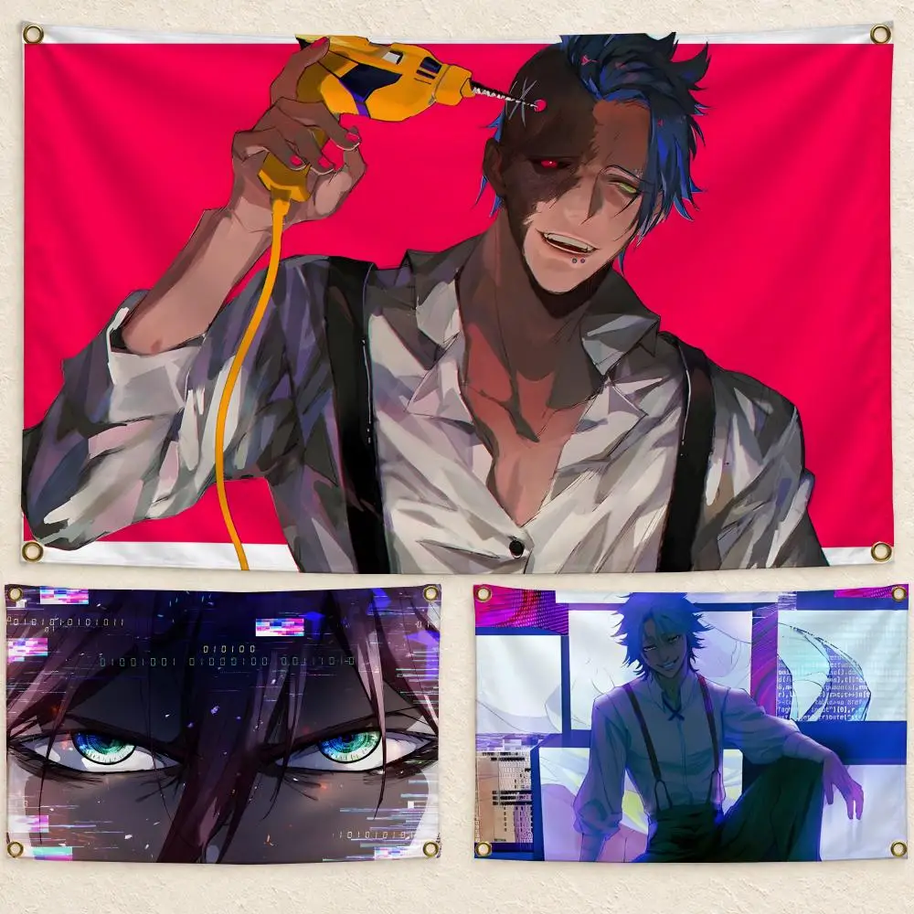 Sharp Anime ID: INVADED Flags Wall Hanging Flag Banner Living Room Bedroom Home Decor HD Fabric Aesthetic