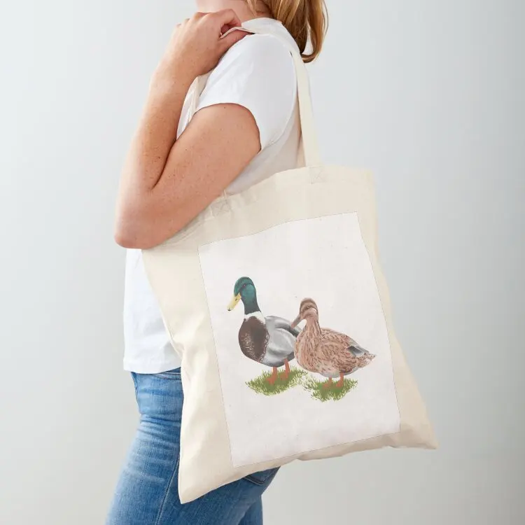 

Mallard Ducks Tote Bag bag for beach Canvas Women's handbag reusable shopping bag