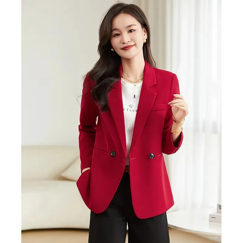 

Insozkdg Casual Versatile Commuter Long Sleeve Blazer Women 2024 Autumn New Fashion Korean Simple Solid Color High Quality Coat