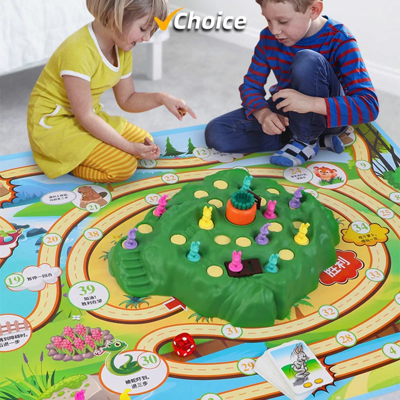 9 New Children\'s Double Multiplayer Board Game Race Rabbit Trap Puzzle Toys Parent-Child Interactive Strategy Game