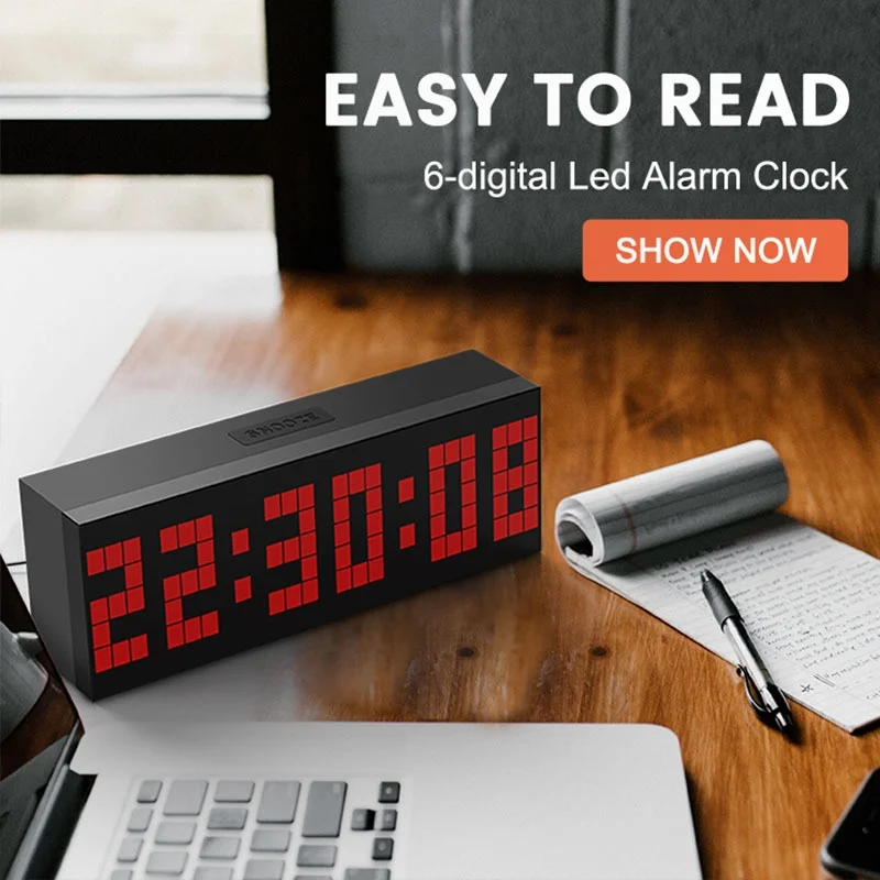 SE170019 LED Digital Alarm Clock for Kids Electronic Learning Competition Countdown Timer for Fitness Sports Training