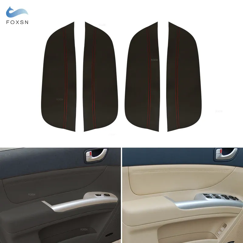 4pcs Microfiber Leather For Hyundai Sonata 2005 2006 2007 2008 Car Interior Door Armrest Panel Cover Trim only 4 doors model
