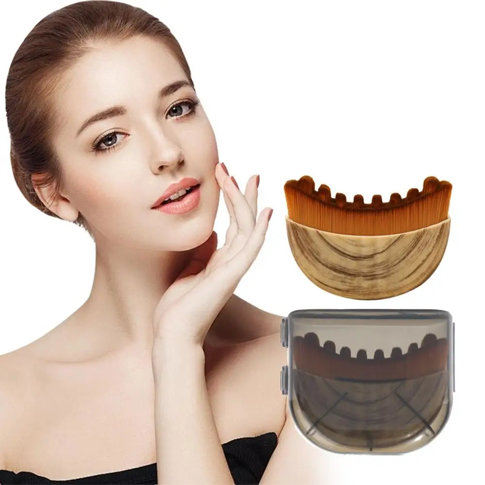 Brosse de maquillage et de massage lymphatique 2 en 1 pour le visage – Outil de raffermissement détox à poils souples pour soulager les poches