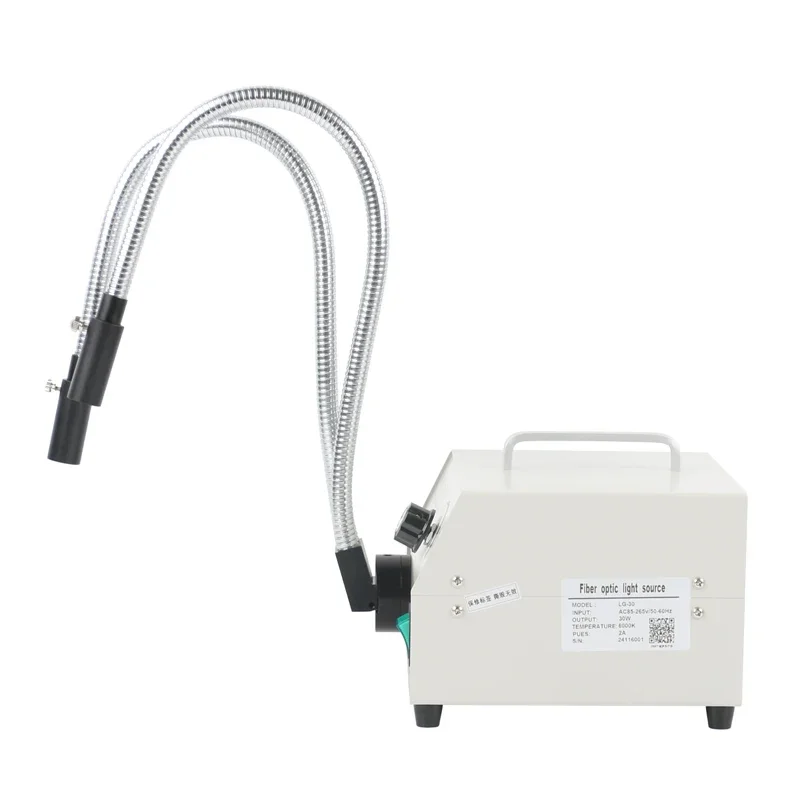 Lâmpada Led Fibra Óptica Dual Gooseneck Host Ajustável Microscópio Spotlight Medical Fonte de Luz Fria Iluminador 30w 6000k