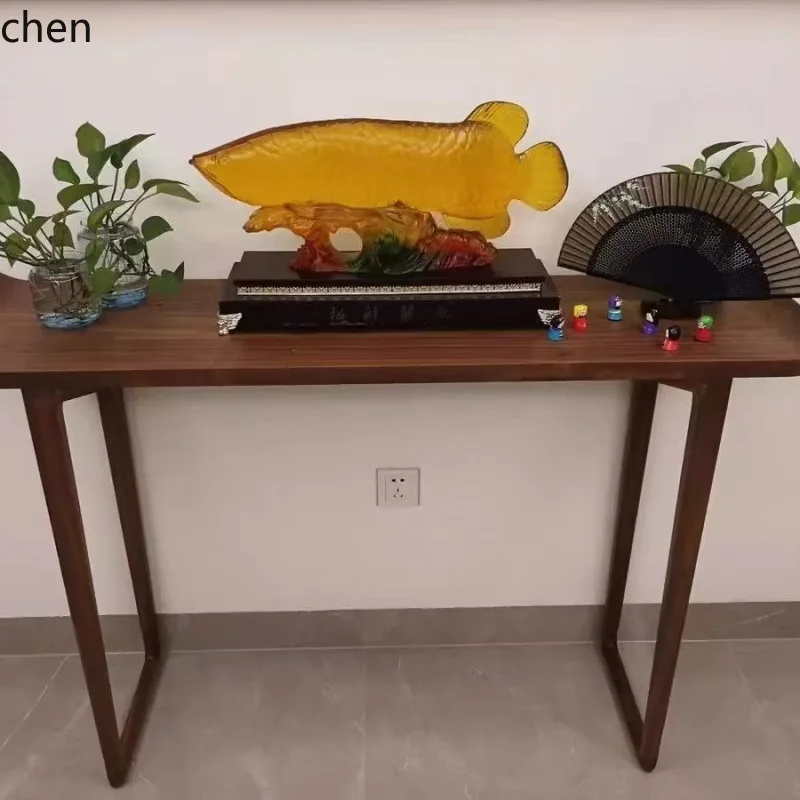 HT النمط الصيني مدخل زن عرض الجدول الحائط طاولة ضيقة مدخل خزانة جانبية مقلوب نهاية الجدول عرض موقف #2