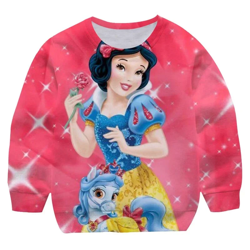 Kids Girls Snow White Sweatshirts Cartoon Girls Autumn Winter Snow Sweatshirts Toddler Long Sleeve Snow White Clothes Sweaters