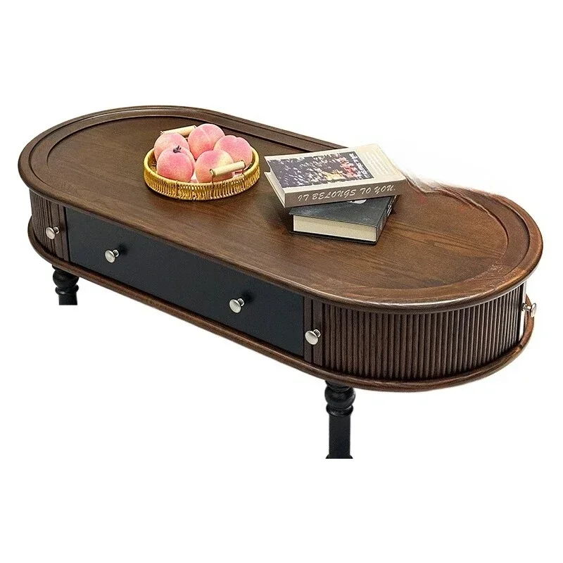 

French retro pure solid wood coffee table