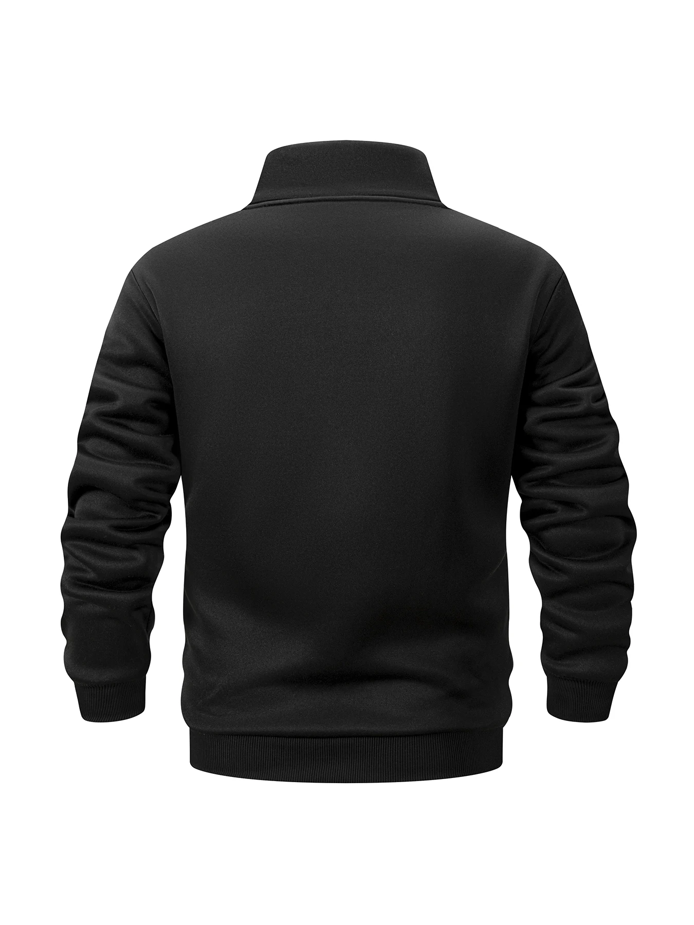 الشتاء الرجال نصف سستة بلوزات بلون كم طويل البلوز الياقة المدورة صوف مبطن الوقوف طوق في الهواء الطلق البلوزات الدافئة