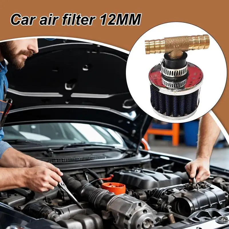 Air Filter Intake Breather Multifunctional Car Air Intake Filter 12MM Three-way Hard Joint Air Filter For Auto Powerful Car