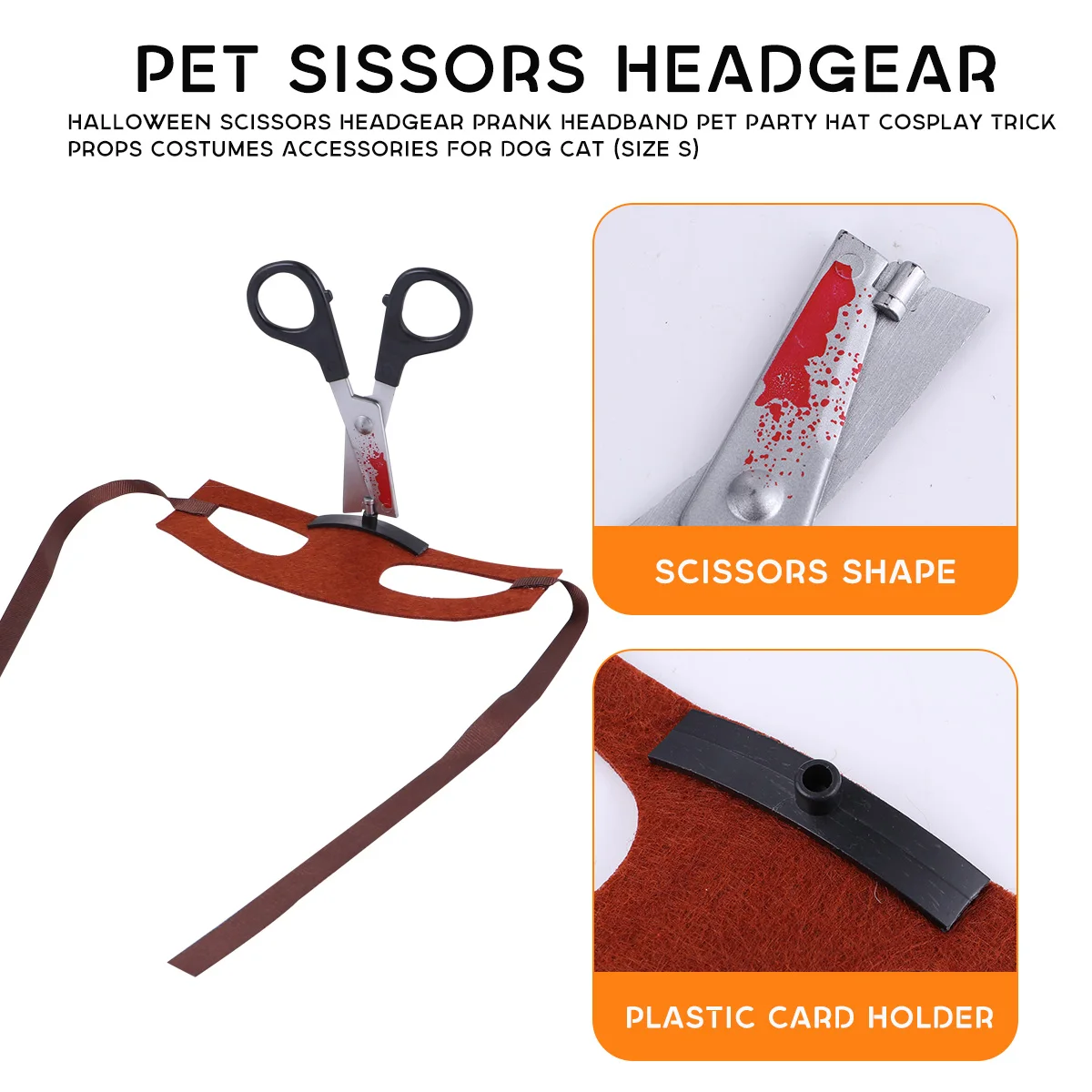 

Pet Hat Premium Cloth Scissors Style Creepy Design Halloween Party Dog Cosplay Headgear Fun Photo Prop For Masquerade